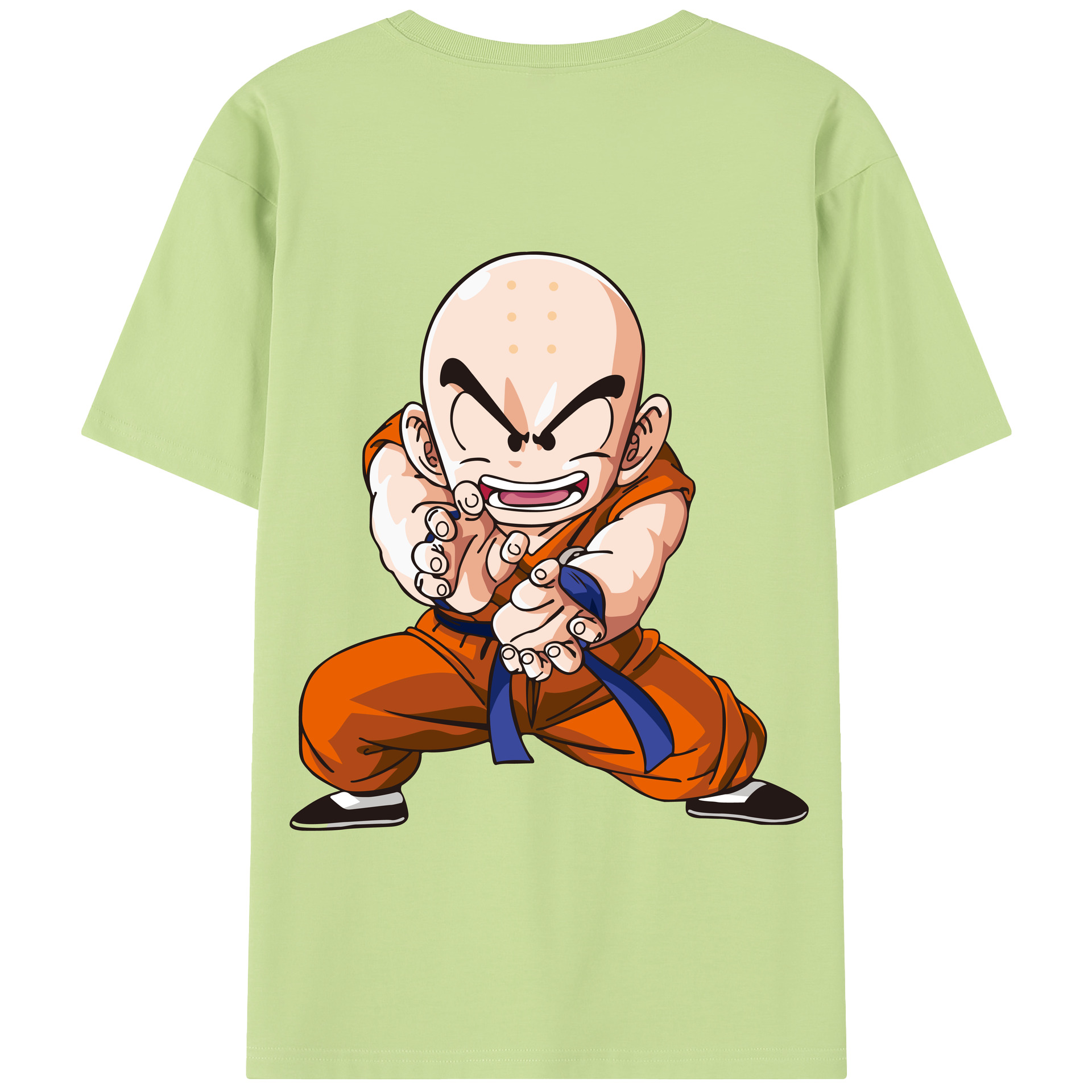 （画像用） ドラゴンボール クリリン DRAGON BALL krillin 綿100％半袖Tシャツ（背面プリント）
